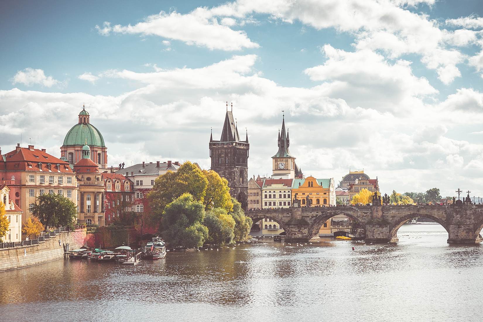 Charles Bridge and Vltava River